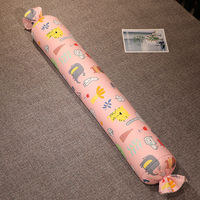 Produit le plus vendu sur Alibaba pour les jouets pour enfants aux États-Unis : Oreiller en peluche long en forme de bonbon, échantillon rapide, oreiller en peluche personnalisé
