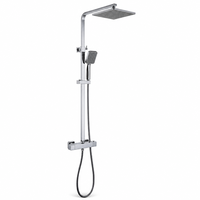 Ensemble de douche commercial direct usine, système de douche thermostatique carré complet en laiton avec robinet de douche pluie pour hôtel