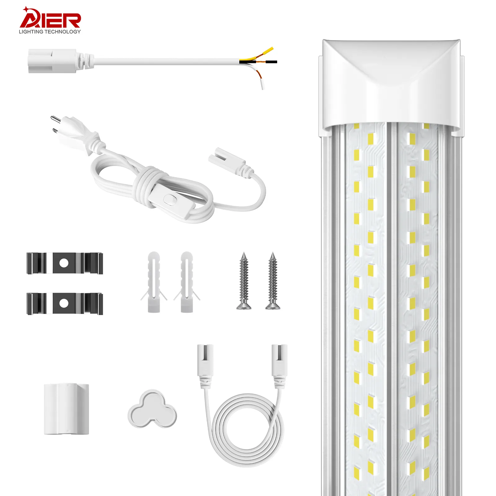 Indoor Lighting V-Shaped Aluminum 50w 100w 4ft 8ft Led Shop Lights 4 8 Foot T8 Integrated Led Tube Light Fixture