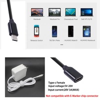 Câble d'extension de charge rapide PD 60W 3A USB-C mâle vers USB-C femelle