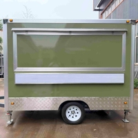 Remorque alimentaire mobile sur mesure de 3 m, entièrement équipée, camion de restauration carré avec 3+1 éviers et système d'eau complet à vendre