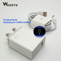 Chargeur Super Rapide de Haute Qualité 120W/67W/33W Prise UK GaN Cargador avec Câble Type C 6A pour Xiaomi Redmi 67W Turbo Charger