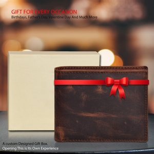 Top Grain Crazy Horse Genuine Leather Wallets for Men Rfid Blocking Credit <b>Cards</b> <b>Holder</b> <b>Slim</b> Trifold Wallet - Product Image 6