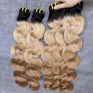 Vente en gros <span class=keywords><strong>Tissage</strong></span> indien 12a à cuticule alignée <span class=keywords><strong>Cheveux</strong></span> humains 1b-27 Ombre blond miel Body Wave paquets de <span class=keywords><strong>cheveux</strong></span> humains - Product Image 4