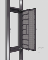 Puerta de cortina de persiana deslizante de aluminio impermeable moderna, ventana de esquina plegable, aleación de aluminio de apertura Vertical insonorizada