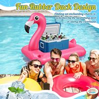 Refroidisseur de boissons flottant Flamingo, radeau gonflable en caoutchouc avec porte-gobelets pour piscine, lac et rivière