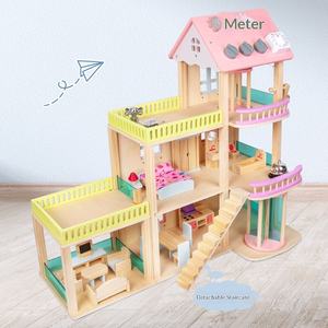 Nouveauté : Maison de poupée en bois à construire soi-même à 3 étages, unisexe, jeu de rôle, ensemble de meubles, cadeau, jouet DIY - Product Image 4
