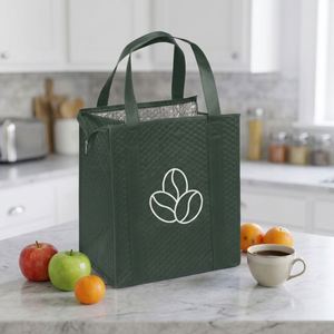 Sac isotherme réutilisable et écologique en non-tissé, simple, pour courses, conservation alimentaire, sacs d'épicerie personnalisés avec longues poignées - Product Image 4