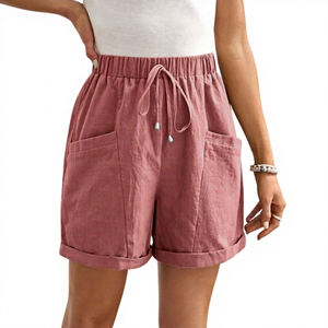 Shorts élégants en lin pour femmes, respirants, écologiques, doux, légers, pour la maison, les voyages, les activités de plein air - Product Image 1