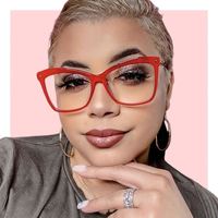 Monture de lunettes œil-de-chat vintage tendance pour femme, verres optiques anti-lumière bleue pour la vue quotidienne
