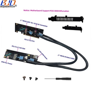 PCI-E 5.0 16X to X16 GEN5 Graphics Card GPU Riser Extension Cable 2 * MCIO (SFF-TA-1016) 8i Connector Adapter Expansion Card - Product Image 1