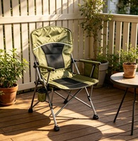 Chaise pliante d'extérieur portable, légère et confortable, avec porte-gobelet et poche latérale, en acier carbone et tissu Oxford, pour le camping