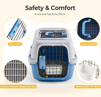 Cage de transport pour animaux de compagnie en plastique durable et respirant, grande taille, pour chat et chien, boîte de voyage, panier, cage, transport extérieur, cage aérienne pour animaux