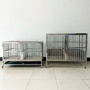 กรงสุนัขพับได้กรงสุนัขคุณภาพสูงทำจากสเตนเลสสตีลสำหรับสุนัขสองประตูกลางแจ้ง - Product Image 6
