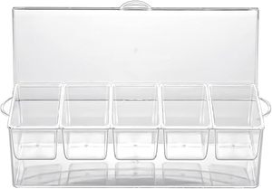 4/5 kompartemen nampan penghias bening server bumbu dingin dengan tutup untuk Bar OEM grosir penyimpan makanan bawah es transparan - Product Image 6