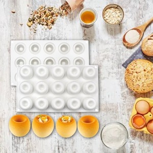 Moule à gâteau en silicone personnalisé en usine, 15 cavités, antiadhésif, demi-sphères, pour gâteau au chocolat - Product Image 3