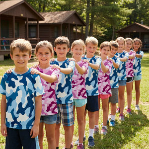 521002 T-shirts d'école personnalisés OEM pour enfants, uniformes d'été pour camps et entraînements avec votre logo, vêtements de travail pour garçons et filles étudiants - Product Image 4
