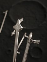 Poignées et Boutons de Meuble en Alliage de Zinc en Forme d'Étoile, Vente Chaude, Poignées Modernes pour Armoire, Poignées de Placard de Cuisine en Titane Argenté