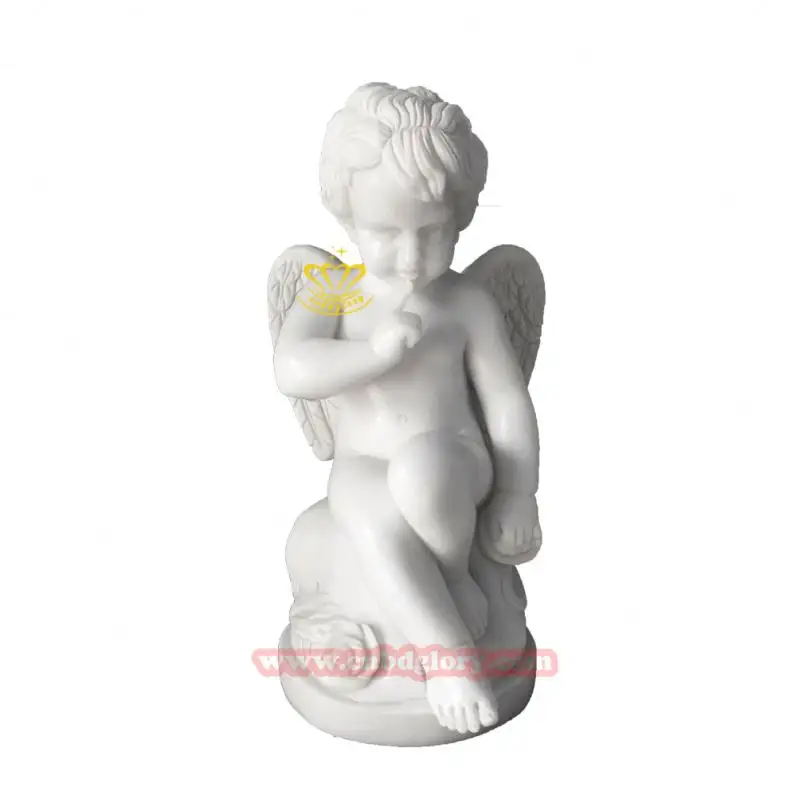 Atacado mármore pequeno anjo da criança estátua