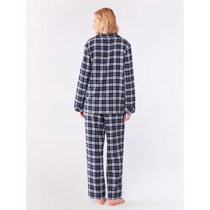 Conjunto de pijama personalizado para mujer, franela a cuadros, manga larga, ropa de dormir suave y cómoda, conjunto de 2 piezas. - Product Image 3