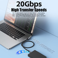 Câble VR en nylon tressé en forme de L, 20 Gbps, 8K, 240 W PD, charge rapide, type C vers type C, multifonction