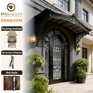 Pintu Besi Tempa Desain Baru OEM PSL 2026 untuk Rumah Hunian, Villa, Pintu Masuk Keamanan, Pintu Depan Eksterior untuk Rumah - Product Image 1
