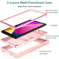 Pour TCL Tab 8 LE Pad Cases 3 en 1 Protection Heavy Duty Tablet Covers Antichoc Silicone PC Pad Cases