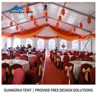 Tente de réception extérieure de luxe pour mariages, avec couverture en PVC blanc, chaises de chapiteau de luxe pour 200 personnes, tailles, couleurs et styles personnalisables, en promotion