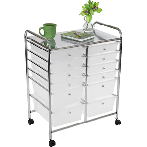 Support de rangement mobile multifonctionnel de grande capacité Support de rangement domestique en plastique pour le salon Chariot à snacks - Product Image 5