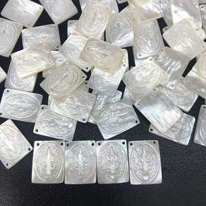 Creencia Religiosa Nácar Jesús Virgen María <span class=keywords><strong>de</strong></span> Guadalupe Santa María Concha Blanca Tallada a Mano para Collar <span class=keywords><strong>de</strong></span> Joyería DIY - Product Image 4