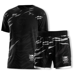 Ensemble MMA Hard Core : T-shirt à séchage rapide avec short 2-en-1, léger et respirant, pas besoin de sous-vêtements supplémentaires pour l'entraînement quotidien - Product Image 1