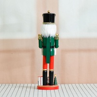 38CM Holz-Nussknacker-Soldat Figur mit Tafel Weihnachtsdekoration Handbemalte Nussknacker-Puppe Weihnachtsgeschenk