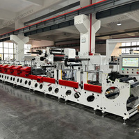 Mesin Cetak Label Stiker Otomatis 8 10 Warna Perekat Kertas Bopp Inline Flexo Roll to Roll