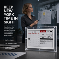 Kylendar Calendrier intelligent en papier électronique acrylique premium de 7,5 pouces avec affichage de l'heure et de la météo pour les décisions nocturnes au bureau