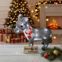 Décoration de jardin extérieure en acrylique 3D LED blanche, chien teckel en pull lumineux, contrôle manuel, étanche IP44