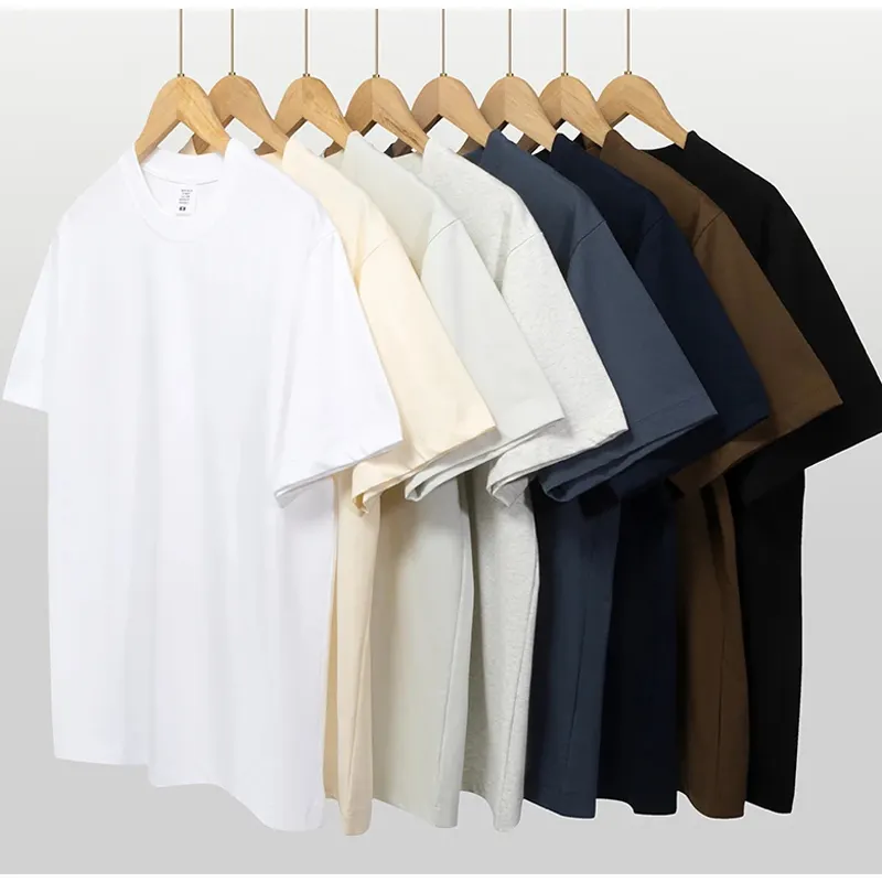 Col rond Designer Surdimensionné Homme Blancs Logo Personnalisé Unisexe Vêtements T-shirt Hommes Sérigraphie Sport Coton T-shirt 240gsm