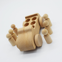 Juguete de empuje para bebé, manualidades de madera, muñecos de clavija, coche, juguete educativo hecho a mano, coche de juguete educativo decorativo