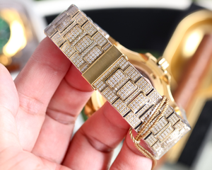 Montre mécanique haut de gamme Patek Philippe entièrement sertie de diamants, mouvement à remontage automatique, pour homme et femme - Product Image 6