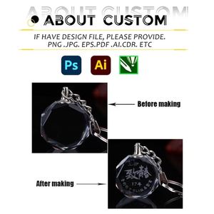<b>Custom</b> <b>Keychain</b> Luminous Crystal 3D Laser Engraving Car Craft Souvenir with Logo - Product Image 2