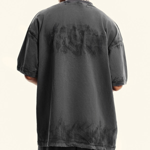 Camiseta de Punto de Manga Corta para Hombre, Color Sólido, 100% Algodón, 220g, Suave, Transpirable, Corte Regular, Informal, para Uso Diario en Verano - Product Image 4