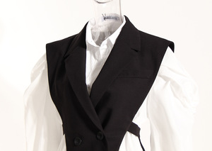 Nuovo Design Unico Vintage: Gilet <span class=keywords><strong>Incrociato</strong></span> con Blusa, Camicia da Donna con Maniche a Sbuffo, Set Due Pezzi Blusa e <span class=keywords><strong>Top</strong></span> - Product Image 5