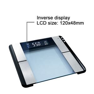 Verre échelles pèsent graisse corporelle avec LCD inverse affichage salle de bain <span class=keywords><strong>balance</strong></span> corporelle connexion intelligente échelle de graisse corporelle - Product Image 3