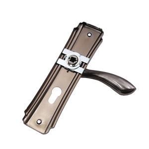 Poignée de <span class=keywords><strong>porte</strong></span> intérieure de sécurité et de confidentialité facile à installer, poignée de <span class=keywords><strong>porte</strong></span> en aluminium et en bois avec plaque de serrure pour la maison - Product Image 4