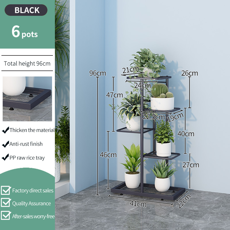 6 pots noirs