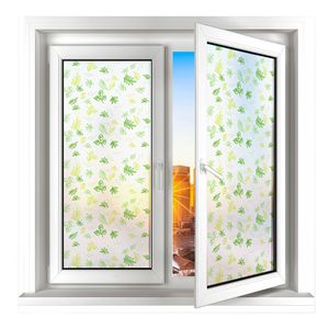 Window Sticker PVC Matte Varnishing Self-adhesive Rectangle White Landscape Pattern For Bathroom Toilet Glass Privacy Film - Product Image 1