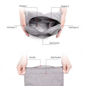 Trousse de toilette de voyage avec séparation pour articles secs et humides, organiseur de toilette, sac de toilette portable pliable, sac de maquillage suspendu pour voyage - Product Image 5