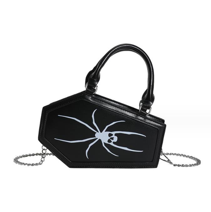 Gothic Coffin Shape Purse Handbag for Women\'s Halloween Shoulder Bag Green Kreepsville 666 Black Green Cat Eye Backpack Purse Bag  main image 2