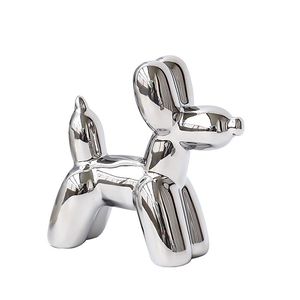 Ornements en céramique personnalisés en forme de chien ballon, singe, <span class=keywords><strong>lapin</strong></span>, éléphant, plaqués argent, petits cadeaux pour la décoration de la chambre d'enfant, art déco - Product Image 1