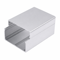 Casing Ekstrusi Aluminium Perak 120*83mm, Tinggi, Dalam, Halus, Panel Ujung Sekrup, Panjang 150/200mm, Custom