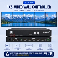 Contrôleur de mur vidéo 4K 1x5 avec entrée HDMI DP, processeur de fusion multi-écrans pour affichage numérique